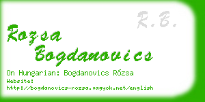 rozsa bogdanovics business card