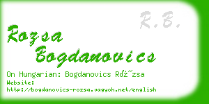 rozsa bogdanovics business card